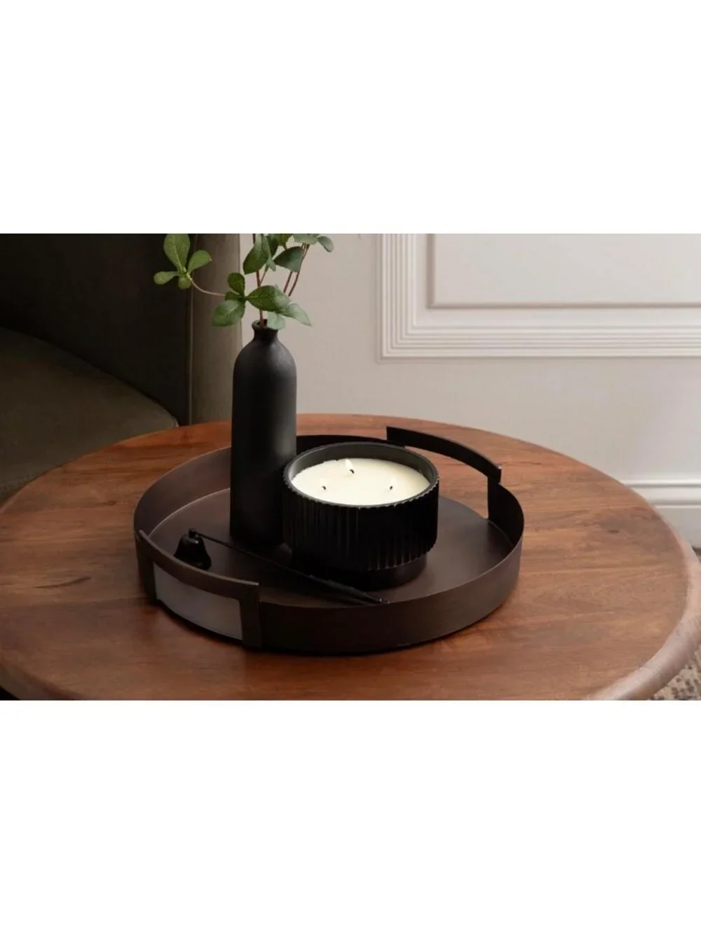 Transitional Metal Round Tray - 15